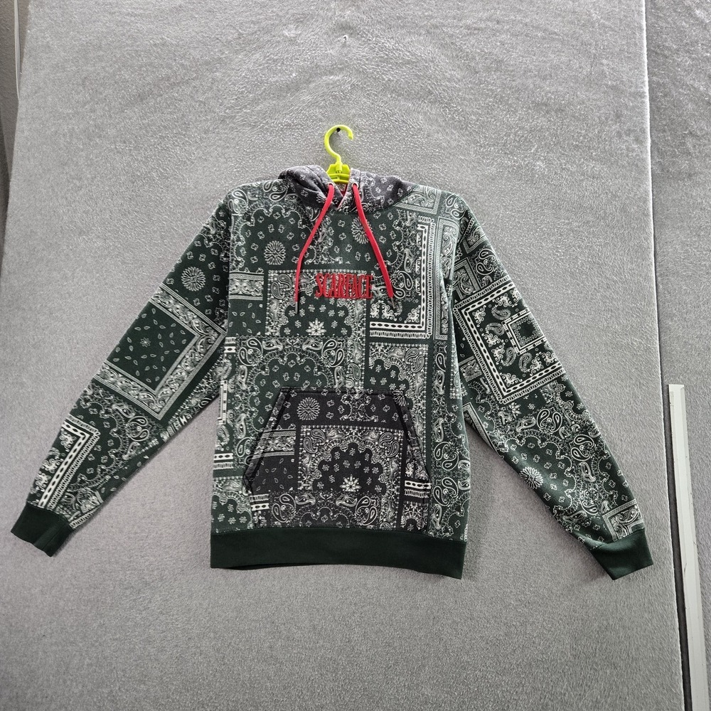 Scarface x Shoe Palace Men Hoodie M Green Paisley Fleece Bandana Logo Embroidery